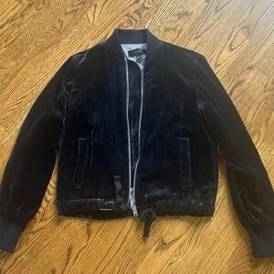 NWOT J. Crew velvet bomber jacket, size XXS